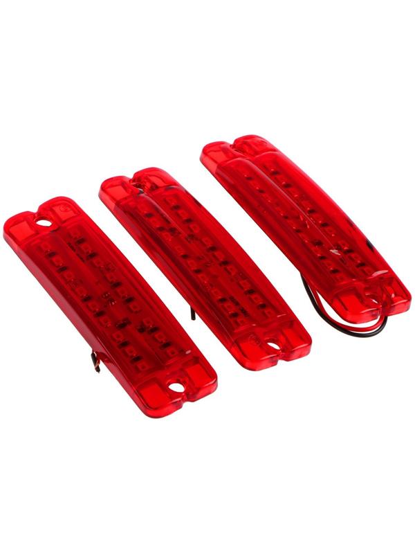 Фонарь габаритный 18-ти диодный LED, красный, 12 - 24 В, 100 мм, 4372