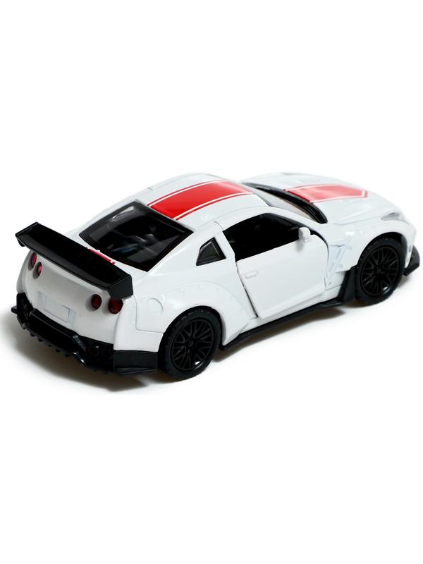 Машина металлическая RACE, 1:32, инерция, свет и звук, цвет белый