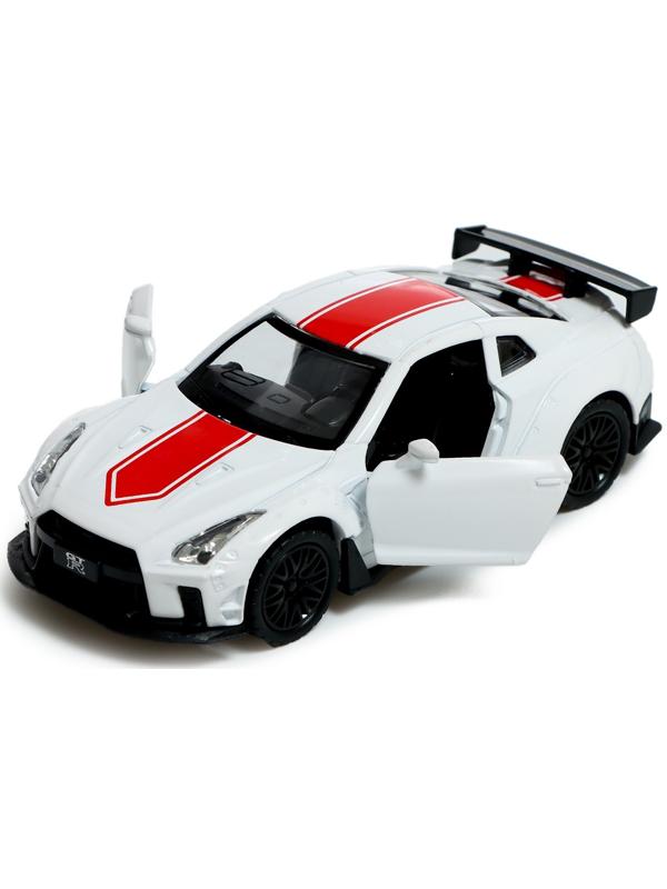 Машина металлическая RACE, 1:32, инерция, свет и звук, цвет белый