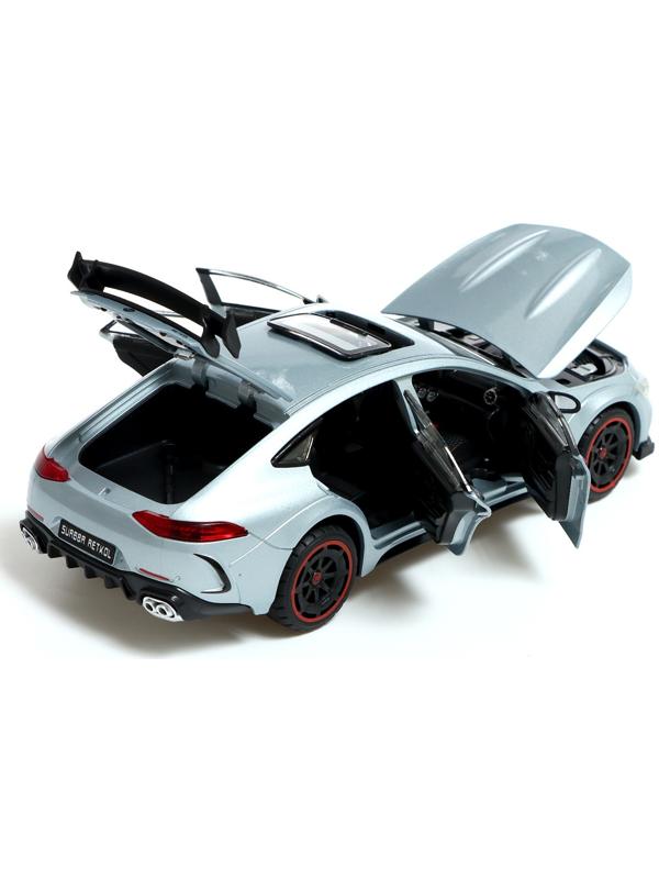 Машина металлическая «Купе», 1:24, открываются двери, капот, багажник, инерция, цвет серый