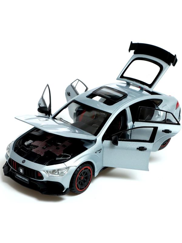 Машина металлическая «Купе», 1:24, открываются двери, капот, багажник, инерция, цвет серый