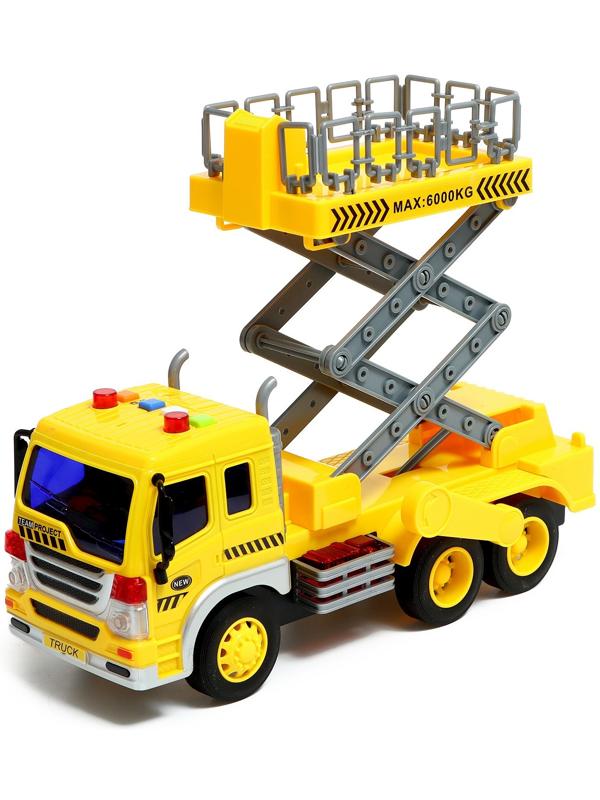 Грузовик инерционный «Автовышка», 1:16, свет и звук