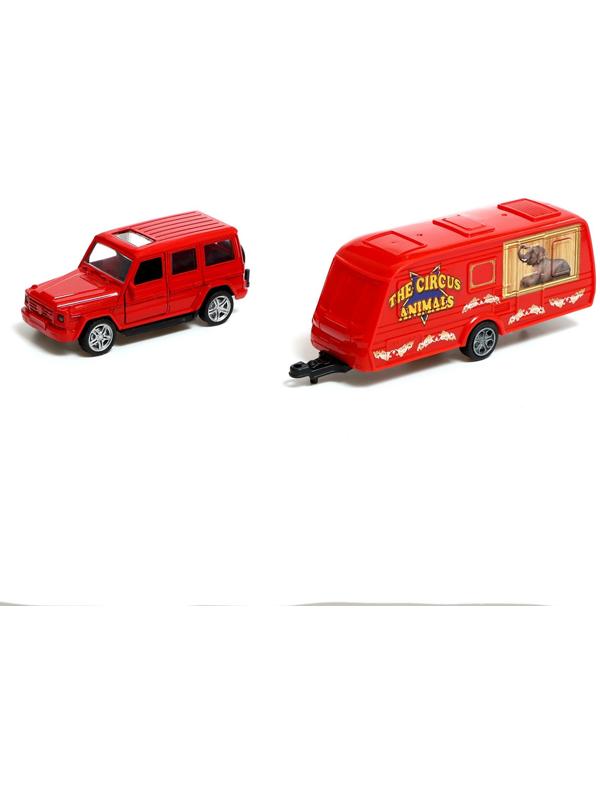 Машина металлическая с прицепом «В цирке», открываются двери