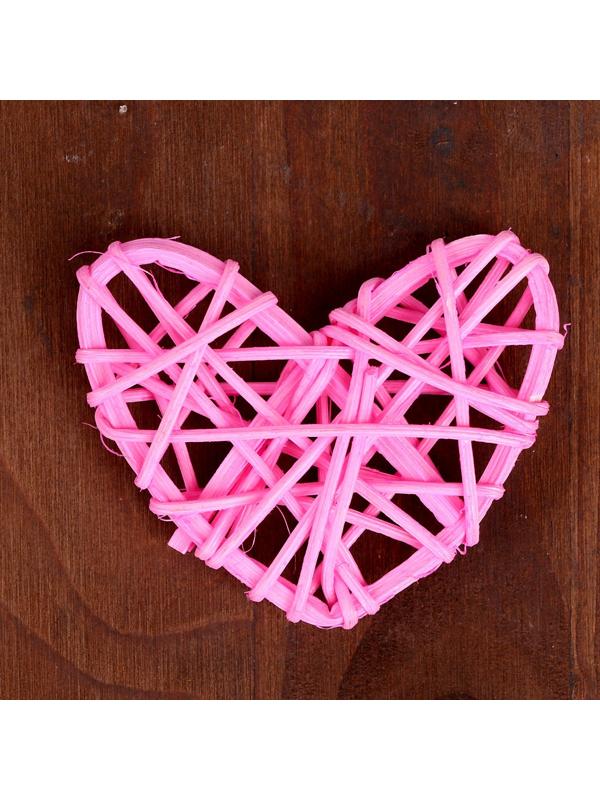 Декор для творчества из лозы «Сердце» набор 3 шт., размер 1 шт. — 6,5 × 6 см, цвет МИКС