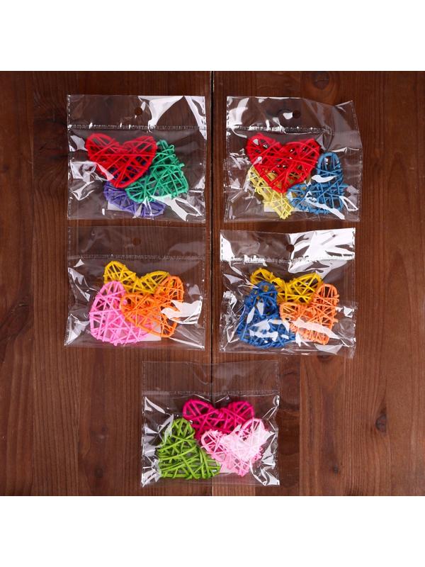 Декор для творчества из лозы «Сердце» набор 3 шт., размер 1 шт. — 6,5 × 6 см, цвет МИКС