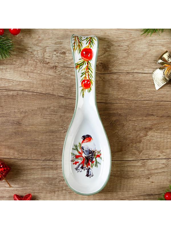 Подставка под ложку «Снегирь», 7 х 22.3 см