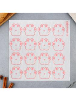 Силиконовый армированный коврик для выпечки «Лапки», 27.5 х 27.5 см