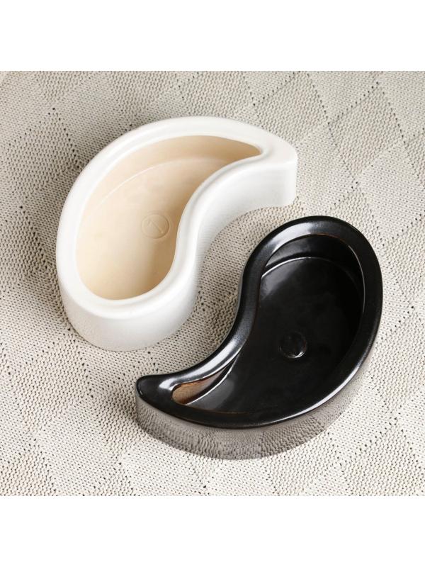 Кашпо Инь-Янь 0,45л 5,5см черно-белый