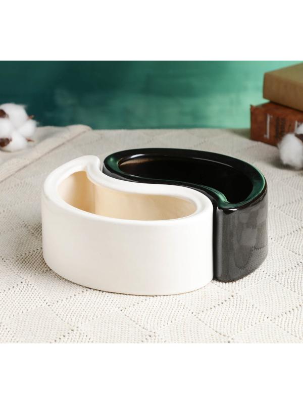 Кашпо Инь-Янь 0,45л 5,5см черно-белый