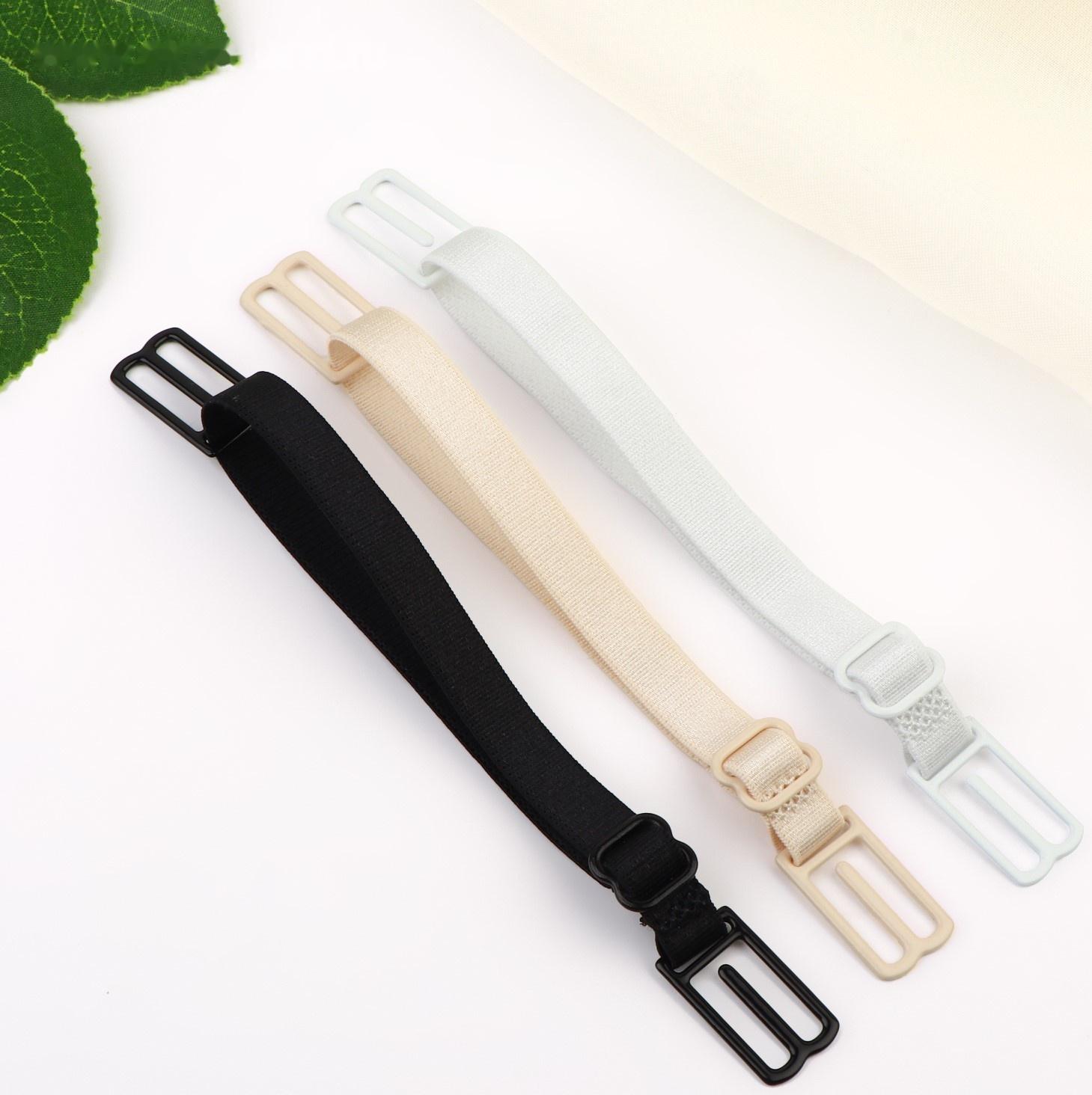 Набор фиксаторов для бретелей, 10 мм, 15-25 см, 3 шт, цвет чёрный/белый/бежевый
