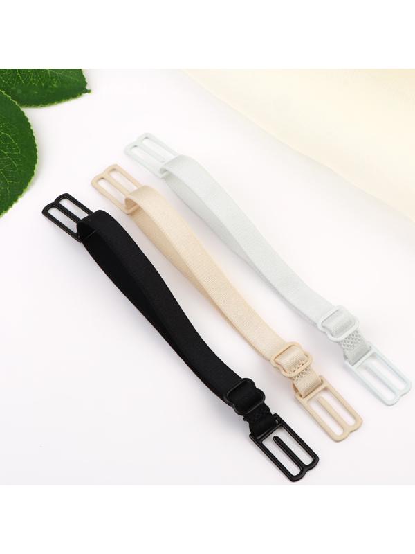 Набор фиксаторов для бретелей, 10 мм, 15-25 см, 3 шт, цвет чёрный/белый/бежевый