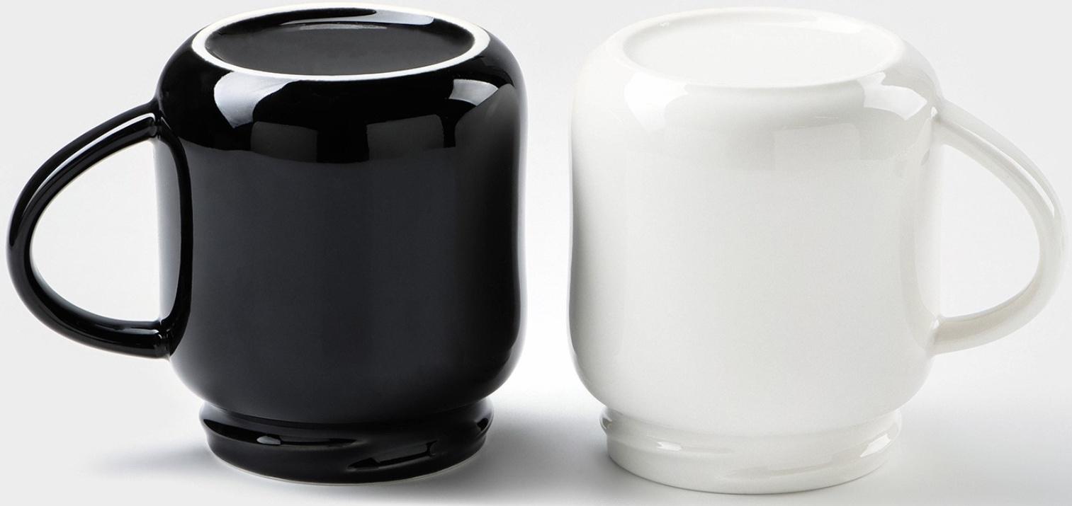 Набор кружек керамических «Король и королева», 2 предмета: 380 мл, цвет чёрный и белый