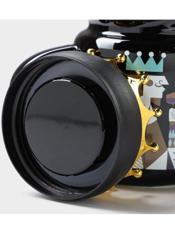 Набор кружек керамических «Король и королева», 2 предмета: 380 мл, цвет чёрный и белый