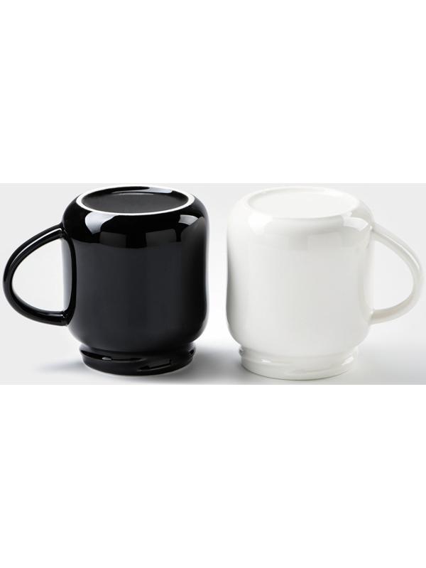 Набор кружек керамических «Король и королева», 2 предмета: 380 мл, цвет чёрный и белый