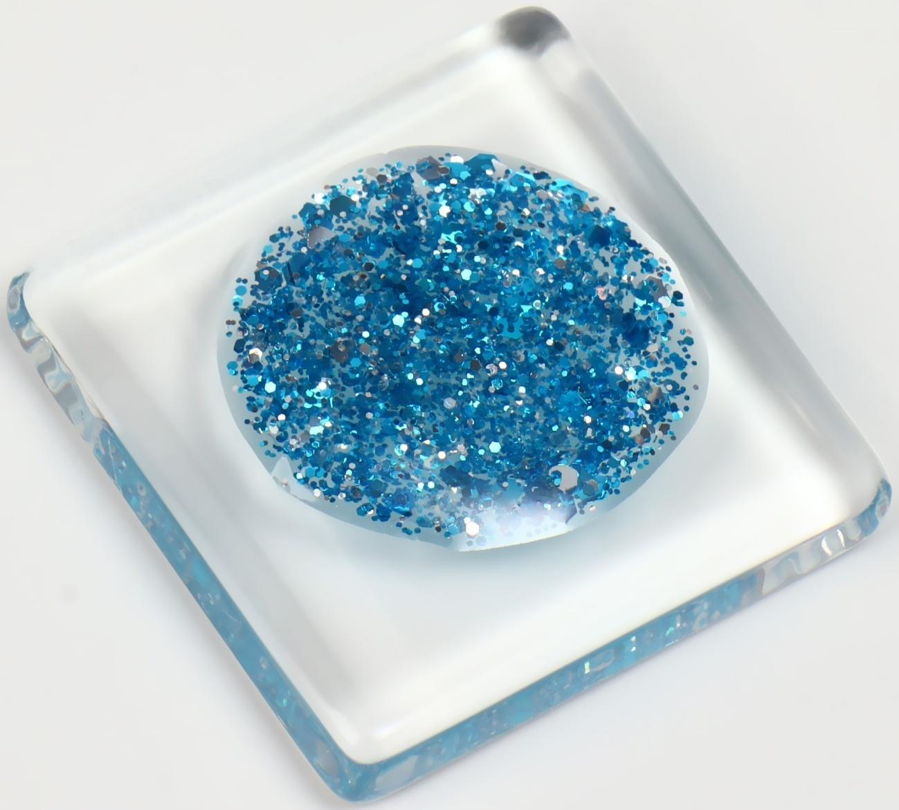 Гель лак для ногтей, «GLITTER FLASH», 3-х фазный, 8мл, LED/UV, цвет прозрачный/голубой (04)