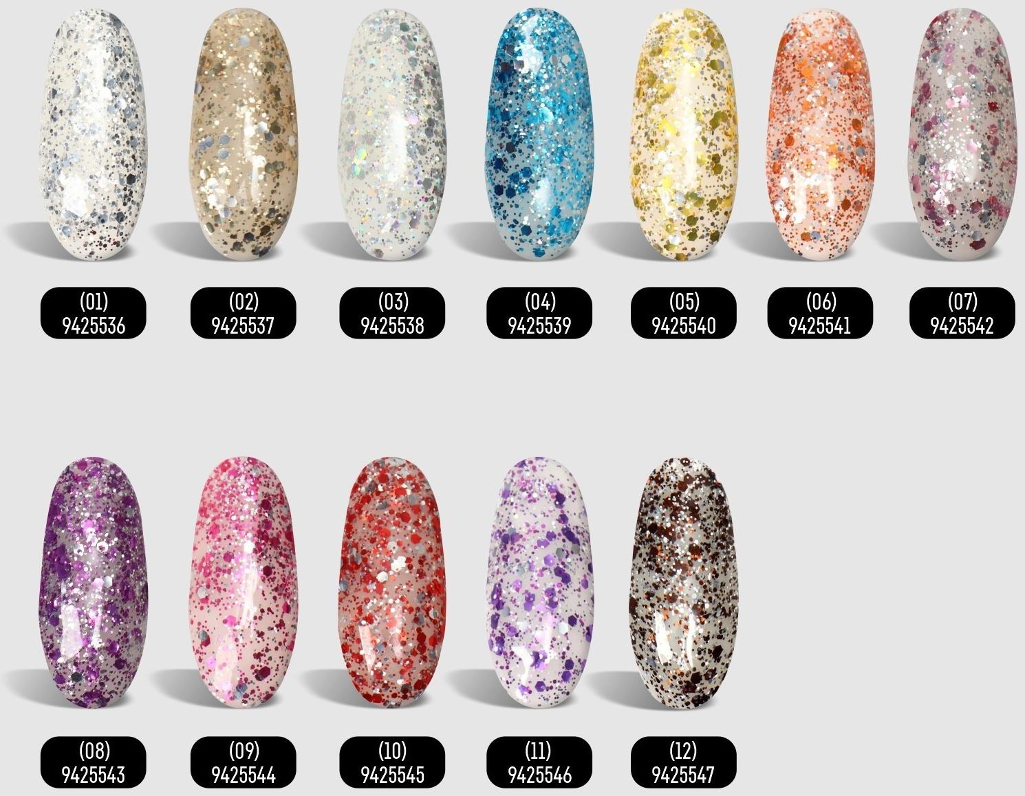 Гель лак для ногтей, «GLITTER FLASH», 3-х фазный, 8мл, LED/UV, цвет прозрачный/голубой (04)