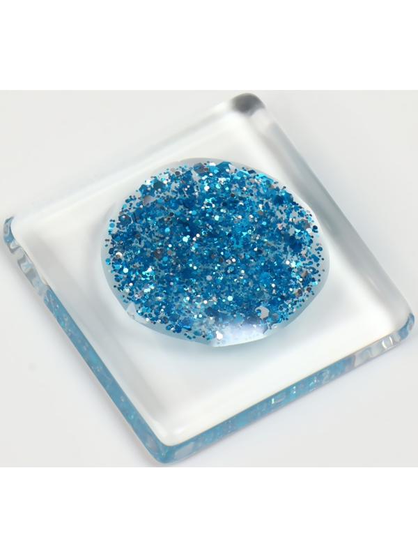 Гель лак для ногтей, «GLITTER FLASH», 3-х фазный, 8мл, LED/UV, цвет прозрачный/голубой (04)