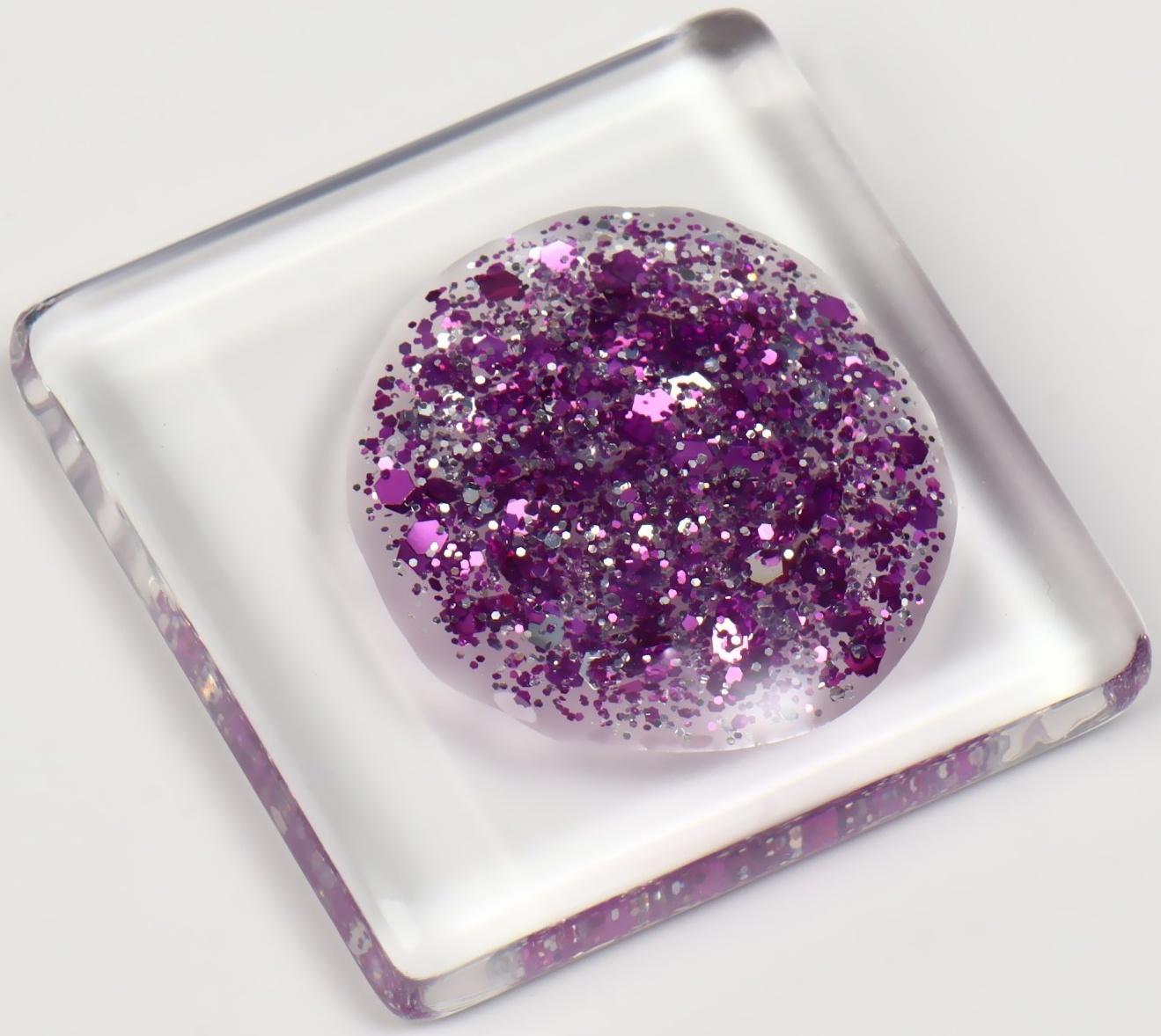 Гель лак для ногтей, «GLITTER FLASH», 3-х фазный, 8мл, LED/UV, цвет прозрачный/фиолетовый (08)