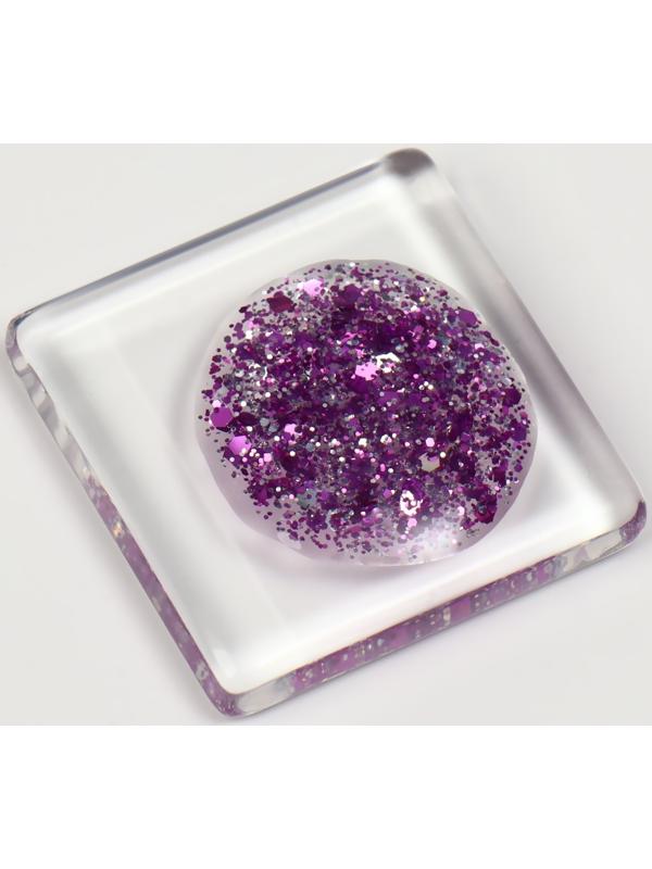 Гель лак для ногтей, «GLITTER FLASH», 3-х фазный, 8мл, LED/UV, цвет прозрачный/фиолетовый (08)