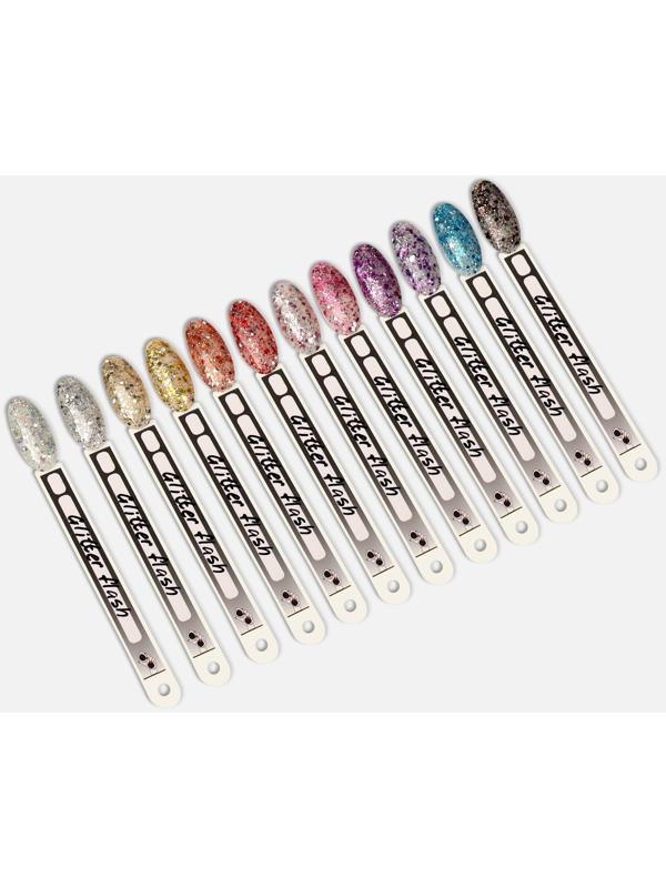 Гель лак для ногтей, «GLITTER FLASH», 3-х фазный, 8мл, LED/UV, цвет прозрачный/фиолетовый (08)