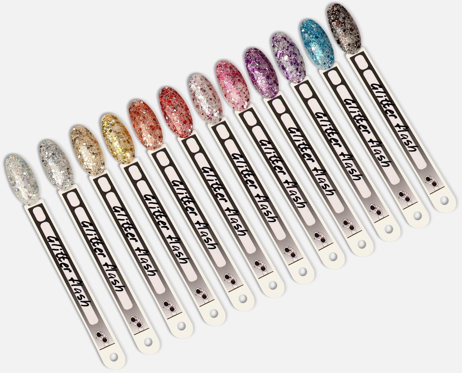 Гель лак для ногтей, «GLITTER FLASH», 3-х фазный, 8мл, LED/UV, цвет прозрачный/малиновый (09)