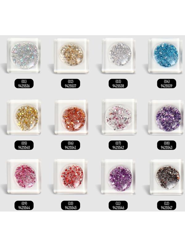 Гель лак для ногтей, «GLITTER FLASH», 3-х фазный, 8мл, LED/UV, цвет прозрачный/малиновый (09)