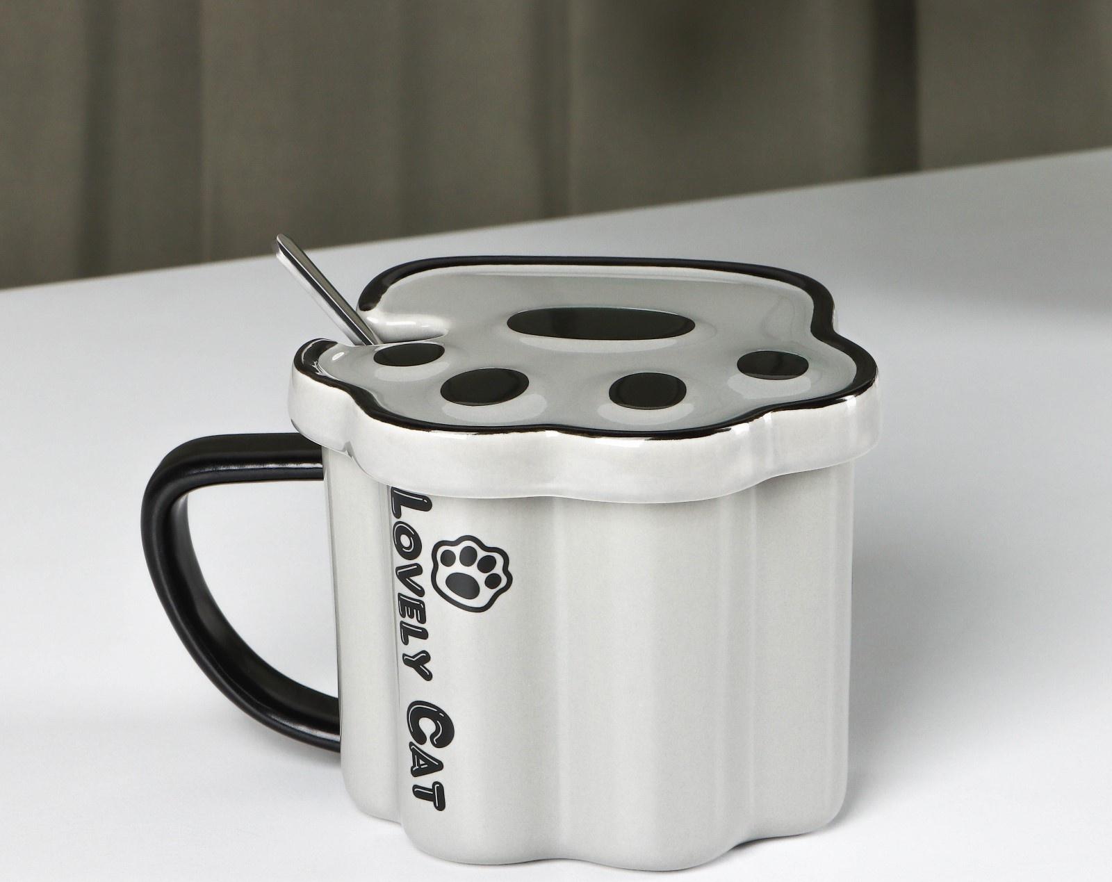 Кружка керамическая «Лапа тигра», 350 мл, цвет серый