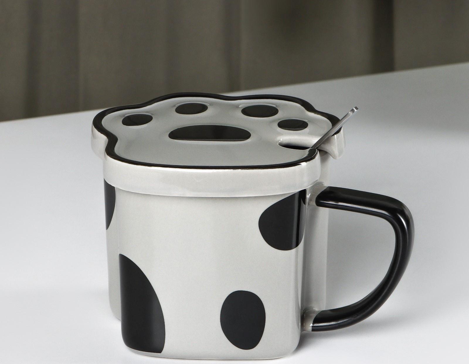 Кружка керамическая «Лапа тигра», 350 мл, цвет серый