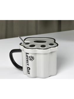 Кружка керамическая «Лапа тигра», 350 мл, цвет серый