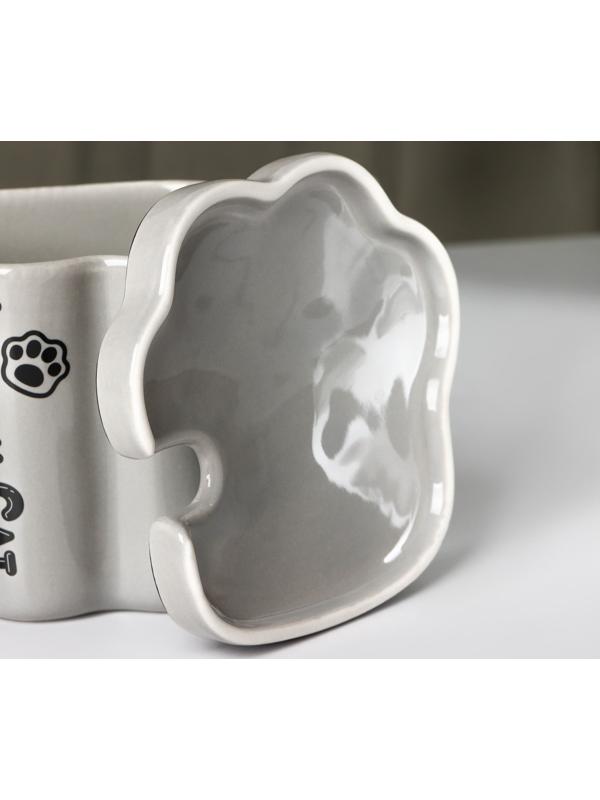Кружка керамическая «Лапа тигра», 350 мл, цвет серый