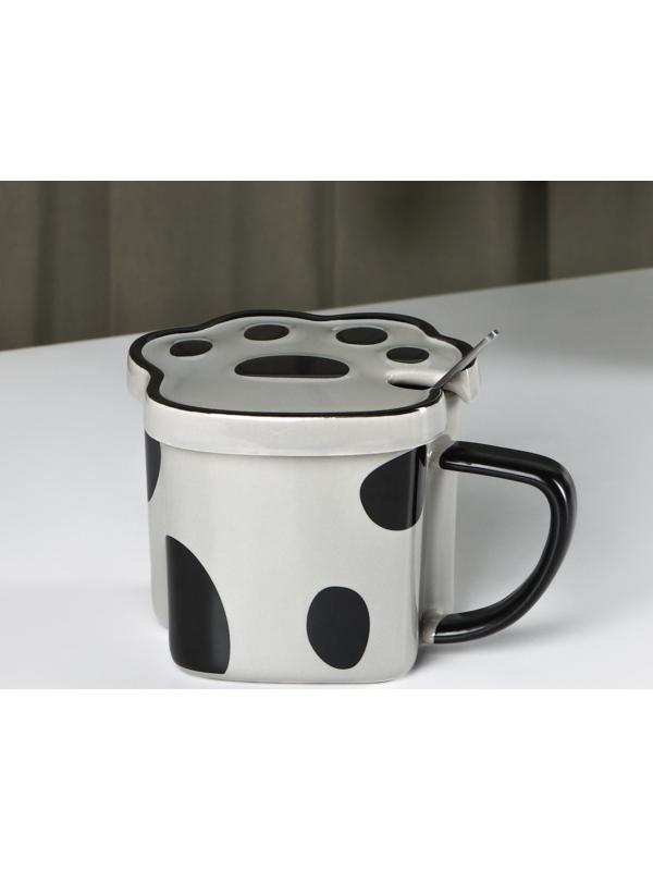 Кружка керамическая «Лапа тигра», 350 мл, цвет серый