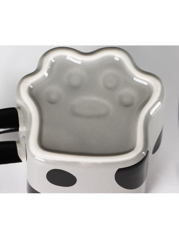 Кружка керамическая «Лапа тигра», 350 мл, цвет серый