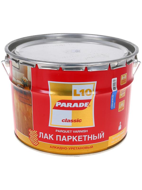 Лак паркетный алкидно-уретановый PARADE L-10 глянцевый 10л