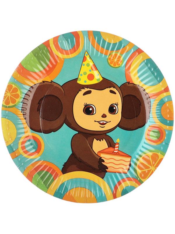 Тарелка бумажная, Чебурашка 18 см