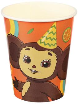 Стакан бумажный, 250 мл, Чебурашка