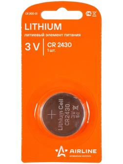 Батарейка CR2430 3V для брелоков сигнализаций литиевая 1 шт.