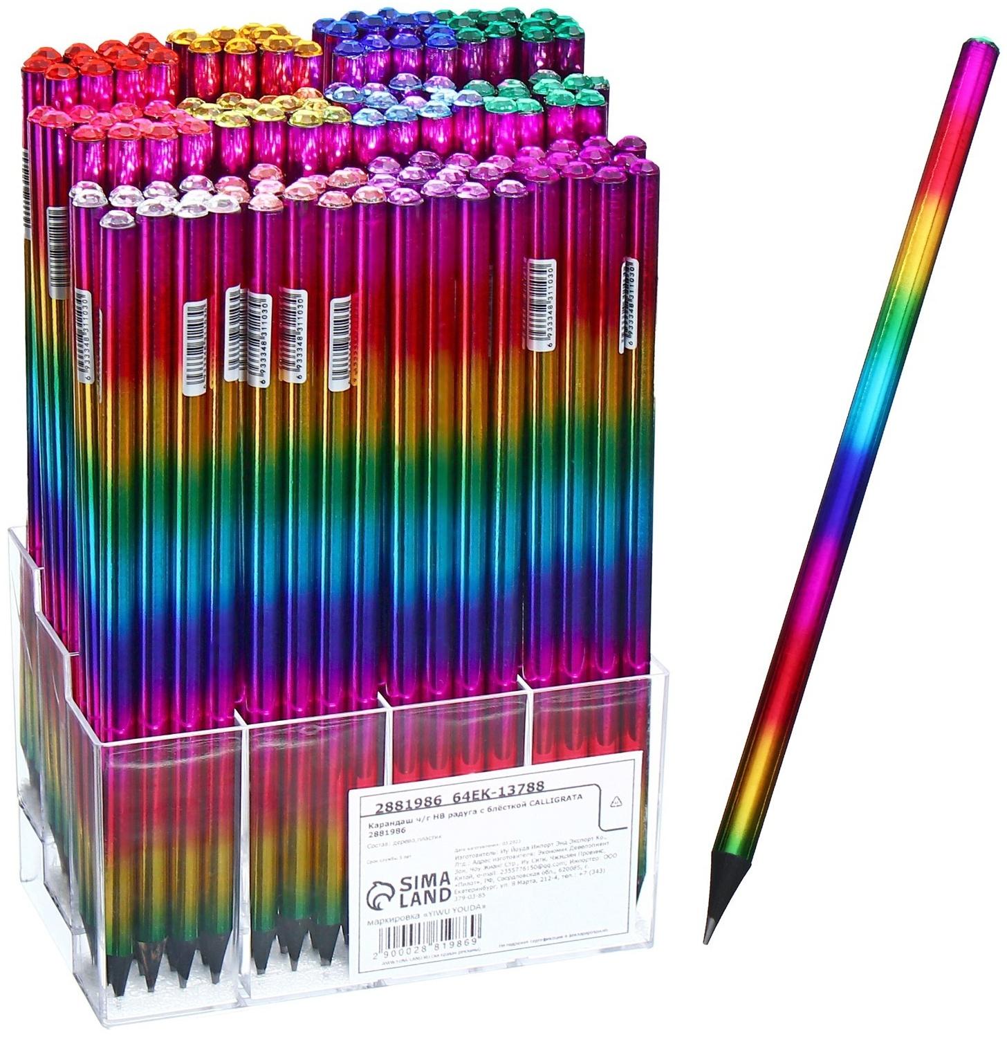 Карандаш чернографитный, 10B, корпус синий