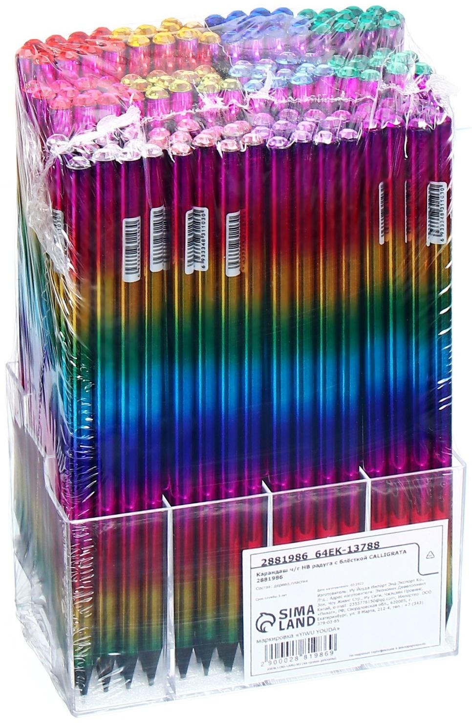 Карандаш чернографитный, 10B, корпус синий