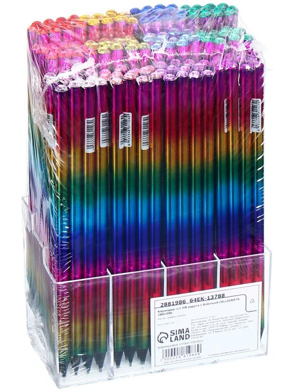 Карандаш чернографитный, 10B, корпус синий