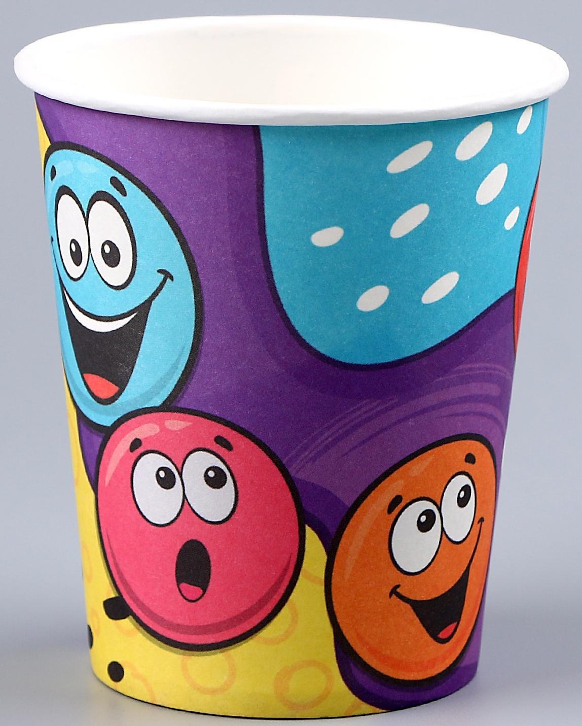 Стакан бумажный «Смайлы», 250 мл