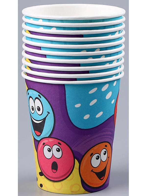 Стакан бумажный «Смайлы», 250 мл