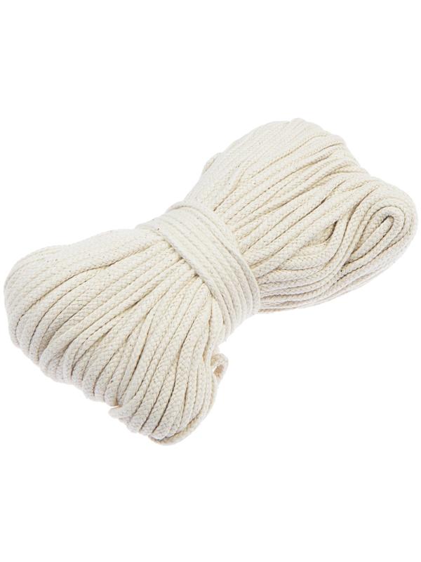 Веревка хлопковая плетеная 3.0 мм, 50 м, без покрытия