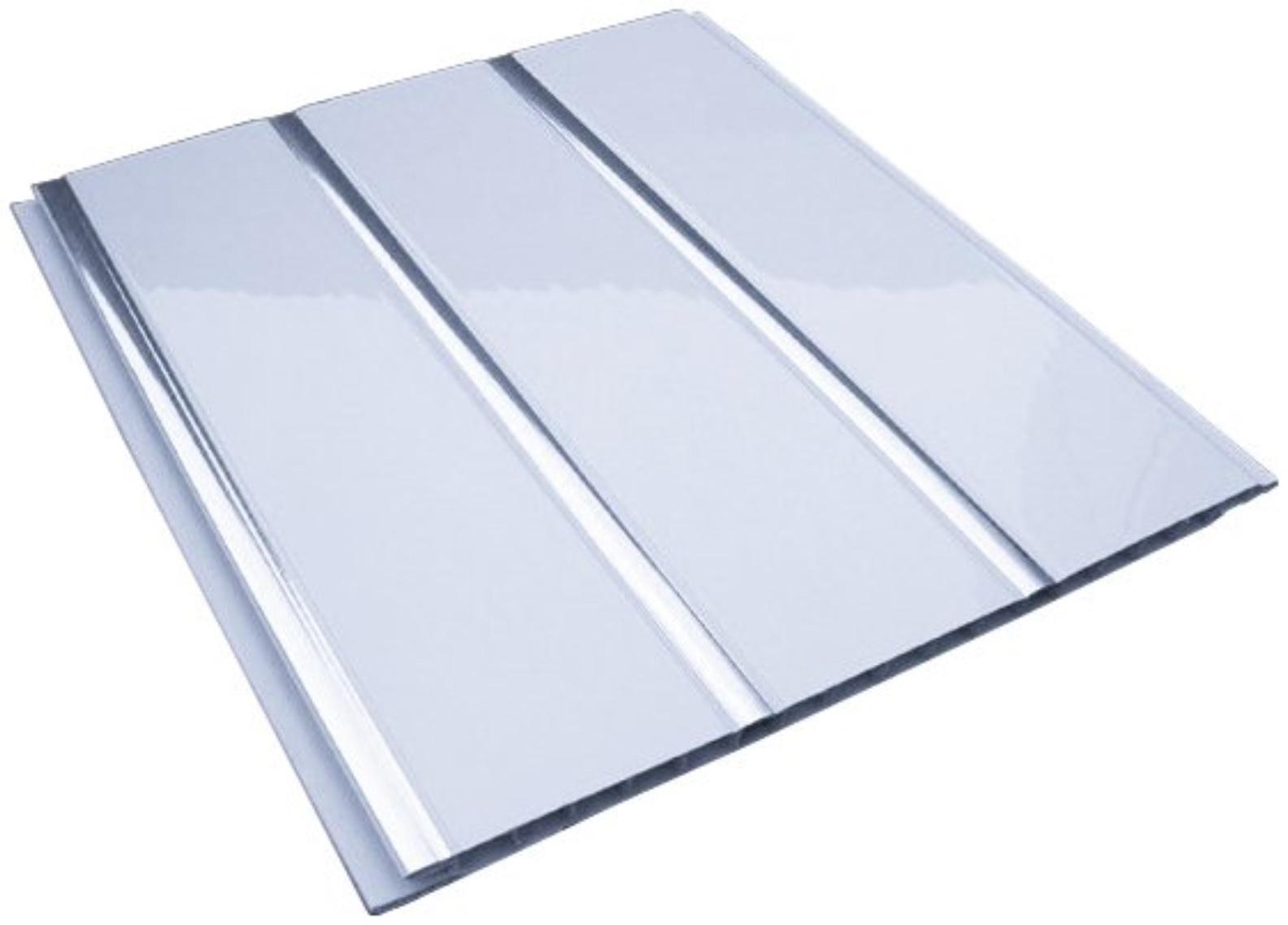 Панель ПВХ потолочная, Лак Серебро, 3х0,25 м