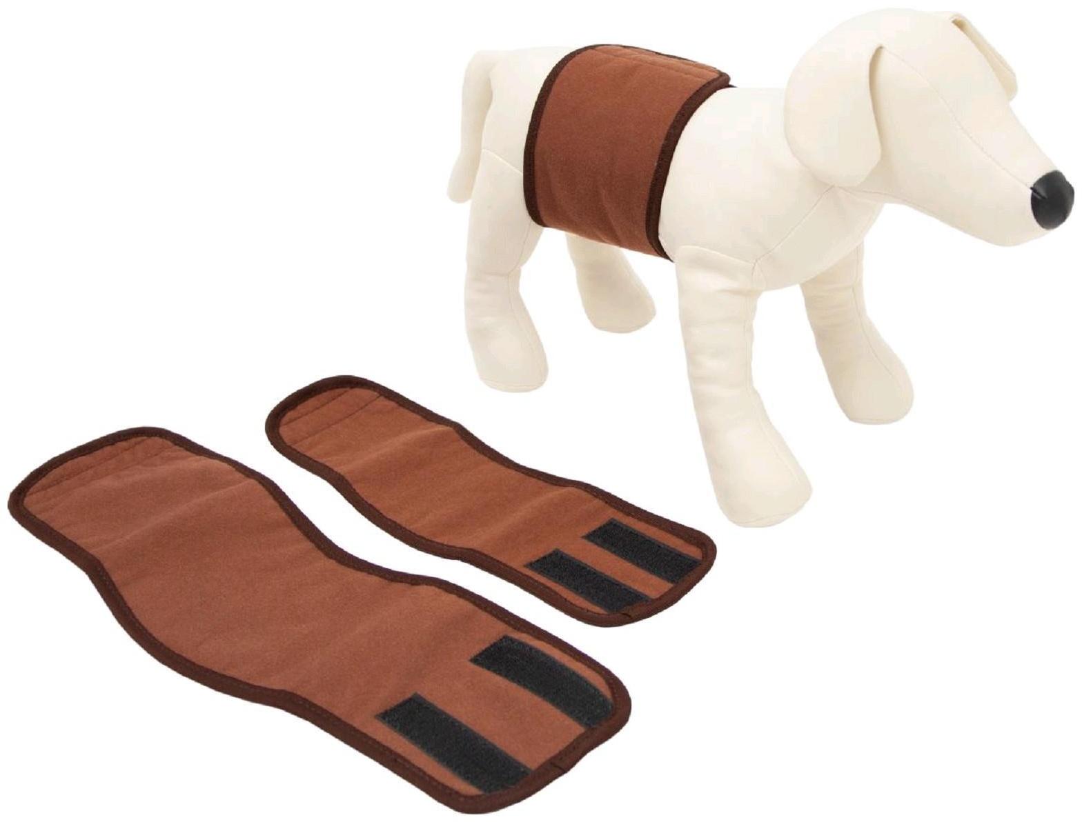 Пояс для кобелей многоразовый, XXS (обхват талии  20-24 см, ширина 8 см), коричневый