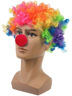Набор клоуна: парик объёмный цветной, носик