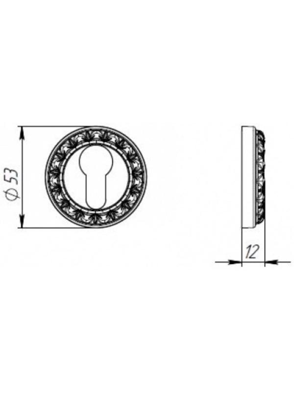Накладка под цилиндр ET MT OB-13, цвет античная бронза