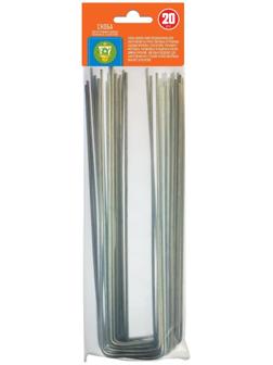 Скоба для крепления садовых мембран и геотекстиля, 20 × 4 см, d = 2,5 мм, металлическая, набор 20 шт.