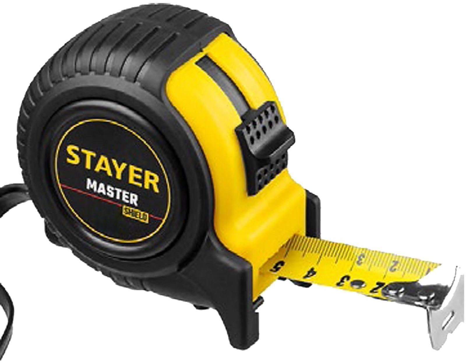 Рулетка STAYER MASTER 34025-07_z01, в ударостойком обрезиненном корпусе, 7,5м х 25мм