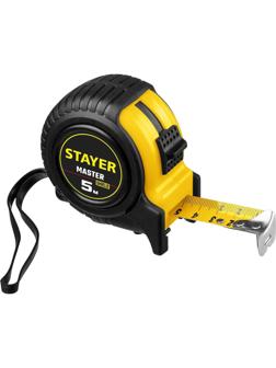 Рулетка STAYER MASTER 34025-05-25, в ударостойком обрезиненном корпусе, 5м х 25мм