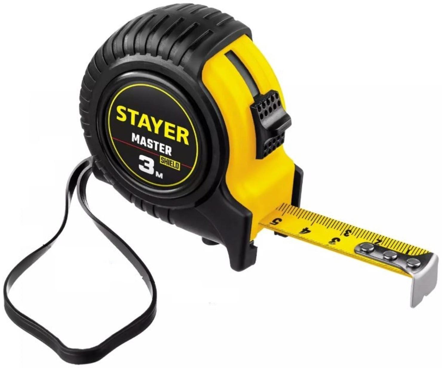 Рулетка STAYER MASTER 34025-03_z01, в ударостойком обрезиненном корпусе, 3м х 16мм
